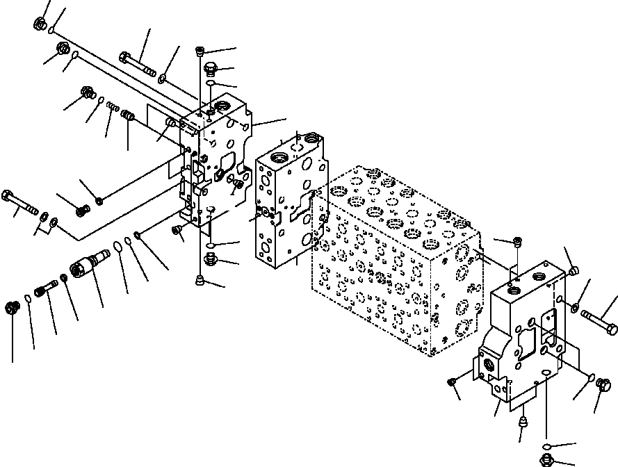 Excavators Komatsu / PC300HD-7L S/N A85001-UP(PC300HD7) / H0120-07A1 MAIN VALVE 1 ACTUATOR SPOOL - END COVERS S/N  A85023-(H-033 : H0120-07A1)