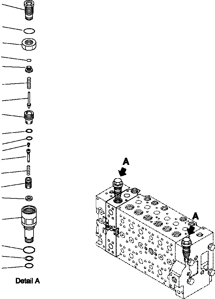 Excavators Komatsu / PC300HD-7L S/N A85001-UP(PC300HD7) / H0120-09A0 MAIN VALVE RELIEF VALVE ASSEMBLY S/N  A85001-A85022(H-039 : H0120-09A0)