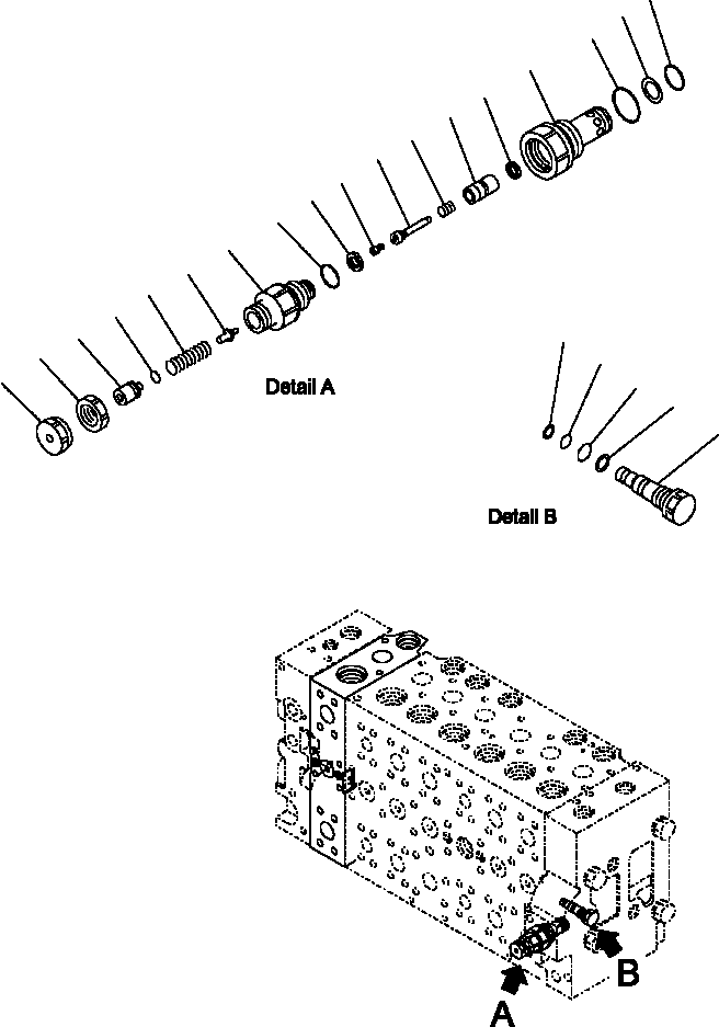Excavators Komatsu / PC300HD-7L S/N A85001-UP(PC300HD7) / H0120-11A0 MAIN VALVE SAFETY VALVE ASSEMBLY(H-045 : H0120-11A0)