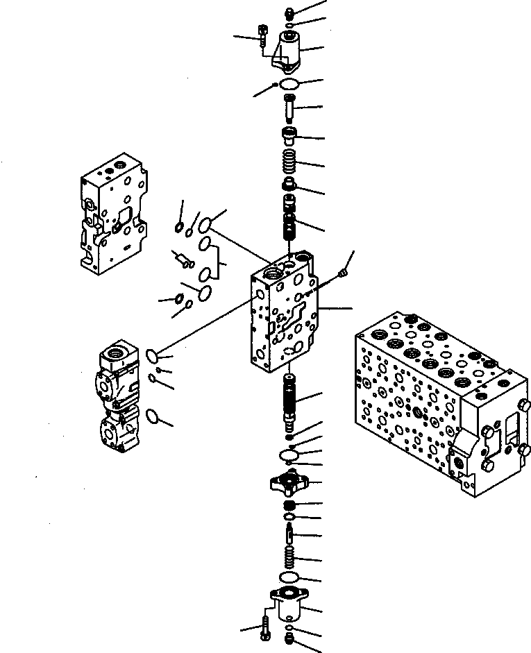 Excavators Komatsu / PC300HD-7L S/N A85001-UP(PC300HD7) / H0120-17A0 MAIN VALVE W/ 1 ACTUATOR SPOOL(H-063 : H0120-17A0)