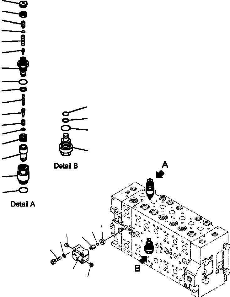 Excavators Komatsu / PC300HD-7L S/N A85001-UP(PC300HD7) / H0120-19A0 MAIN VALVE W/ 1 ACTUATOR - PRESSURE COMPENSATION VALVES(H-067 : H0120-19A0)
