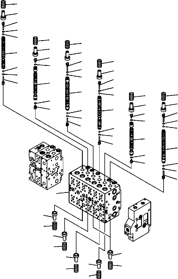 Excavators Komatsu / PC300HD-7L S/N A85001-UP(PC300HD7) / H0120-20A1 MAIN VALVE W/ 2 ACTUATOR - VALVE SPOOL S/N  A85001-A85022(H-071 : H0120-20A1)