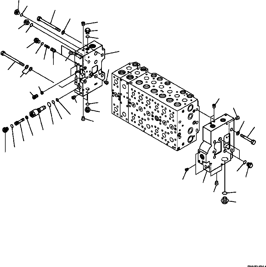 Excavators Komatsu / PC300HD-7L S/N A85001-UP(PC300HD7) / H0120-20A2 MAIN VALVE 2 ACTUATOR - VALVE SPOOL - END COVERS S/N  A85001-A85022(H-075 : H0120-20A2)