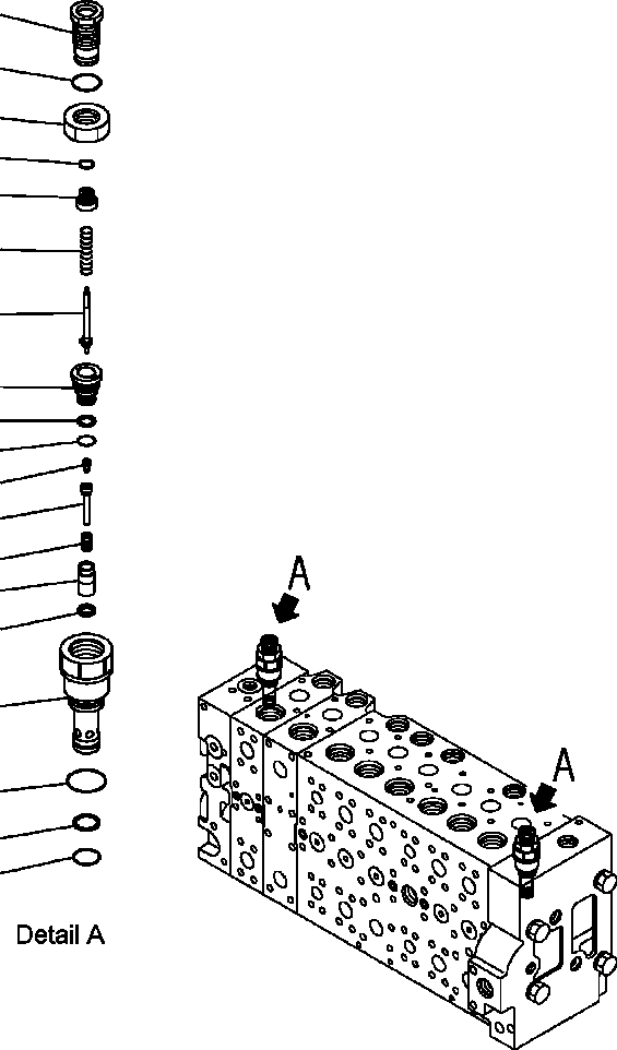Excavators Komatsu / PC300HD-7L S/N A85001-UP(PC300HD7) / H0120-21A2 MAIN VALVE 2 ACTUATOR - RELIEF VALVE ASSEMBLY(H-085 : H0120-21A2)