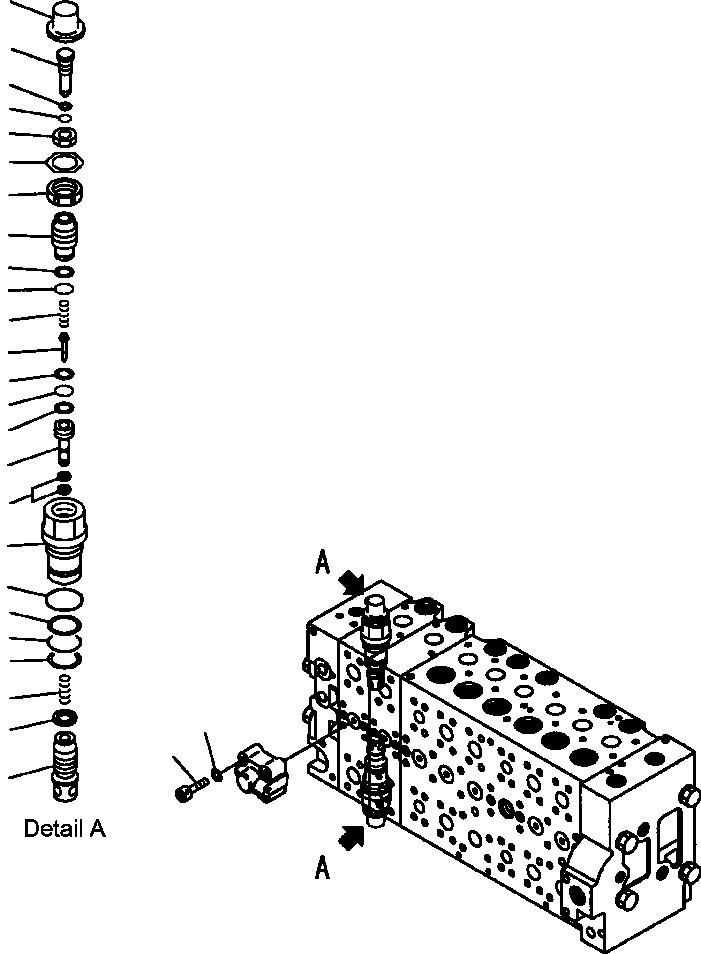 Excavators Komatsu / PC300HD-7L S/N A85001-UP(PC300HD7) / H0120-22A0 MAIN VALVE 2 ACTUATOR - VALVE SPOOL - SUCTION AND SAFETY VALVE(H-089 : H0120-22A0)