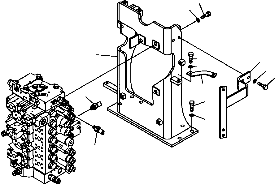 Excavators Komatsu / PC300HD-7L S/N A85001-UP(PC300HD7) / H0120-26A0 MAIN VALVE BRACKET(H-111 : H0120-26A0)