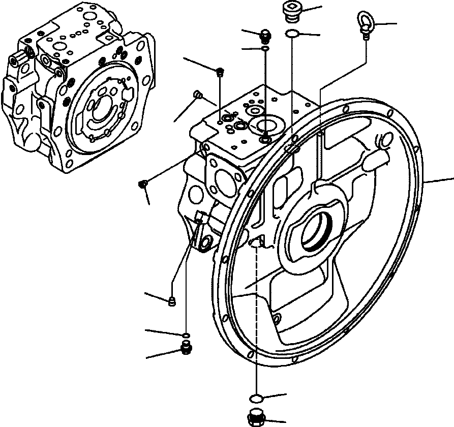 Excavators Komatsu / PC300HD-7L S/N A85001-UP(PC300HD7) / H0210-01A0 MAIN PUMP FRONT CASE(H-115 : H0210-01A0)