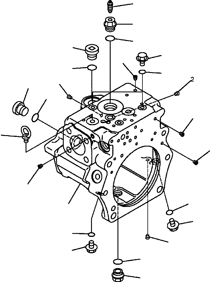 Excavators Komatsu / PC300HD-7L S/N A85001-UP(PC300HD7) / H0210-06A0 MAIN PUMP REAR CASE(H-125 : H0210-06A0)
