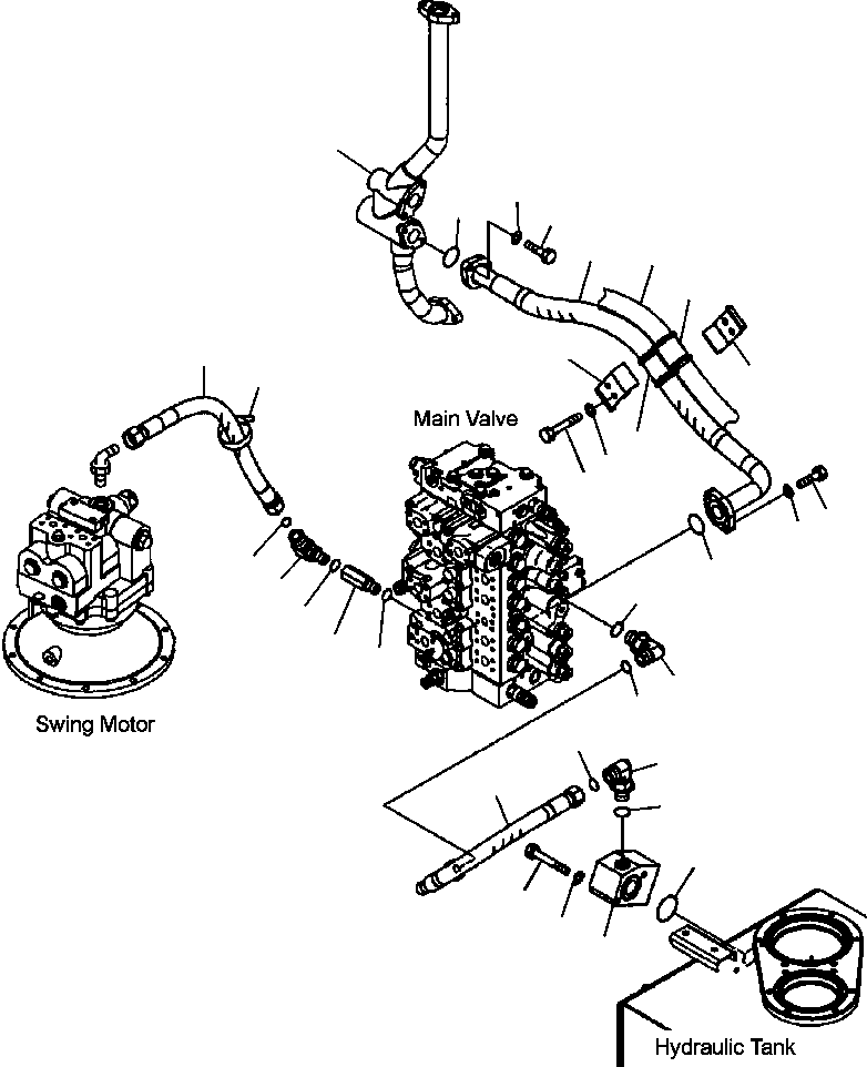 Excavators Komatsu / PC300HD-7L S/N A85001-UP(PC300HD7) / H0330-01A0 HYDRAULIC PIPING RETURN LINE(H-145 : H0330-01A0)