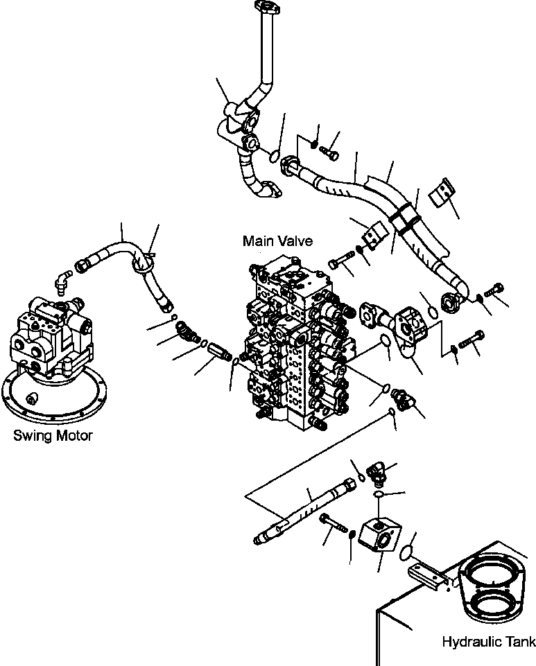 Excavators Komatsu / PC300HD-7L S/N A85001-UP(PC300HD7) / H0330-02A0 HYDRAULIC PIPING RETURN LINE - 1 ACTUATOR(H-147 : H0330-02A0)