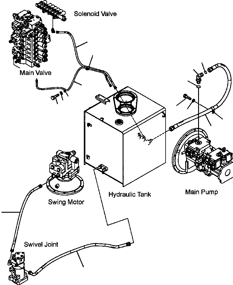 Excavators Komatsu / PC300HD-7L S/N A85001-UP(PC300HD7) / H0340-01A0 HYDRAULIC PIPING DRAIN LINES(H-149 : H0340-01A0)