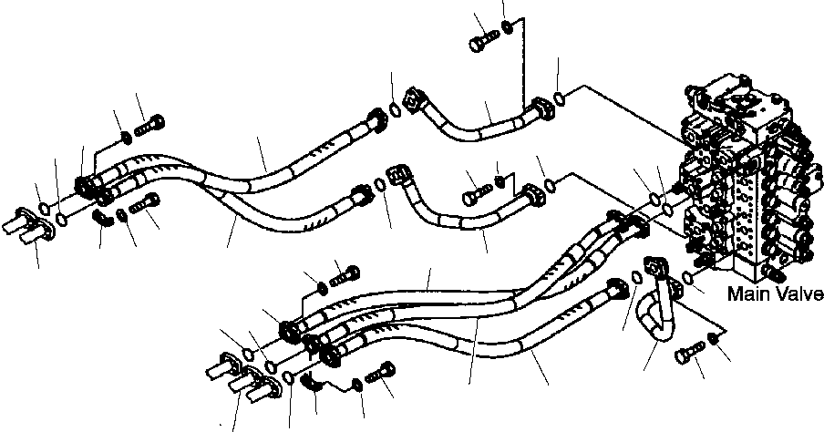 Excavators Komatsu / PC300HD-7L S/N A85001-UP(PC300HD7) / H1220-01A0 HYDRAULIC PIPING ARM AND BUCKET LINE(H-155 : H1220-01A0)