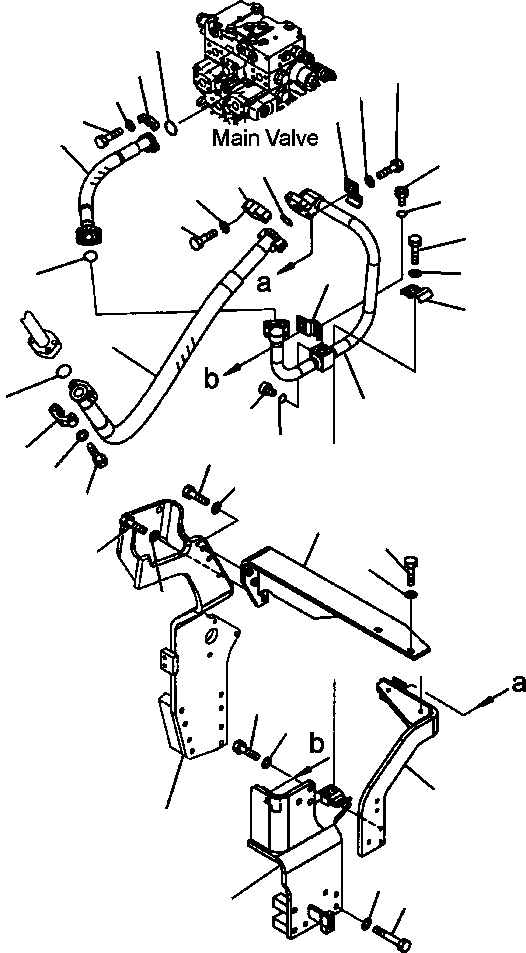 Excavators Komatsu / PC300HD-7L S/N A85001-UP(PC300HD7) / H1270-01A0 HYDRAULIC PIPING MAIN LEFT HAND ATTACHMENT LINES(H-159 : H1270-01A0)