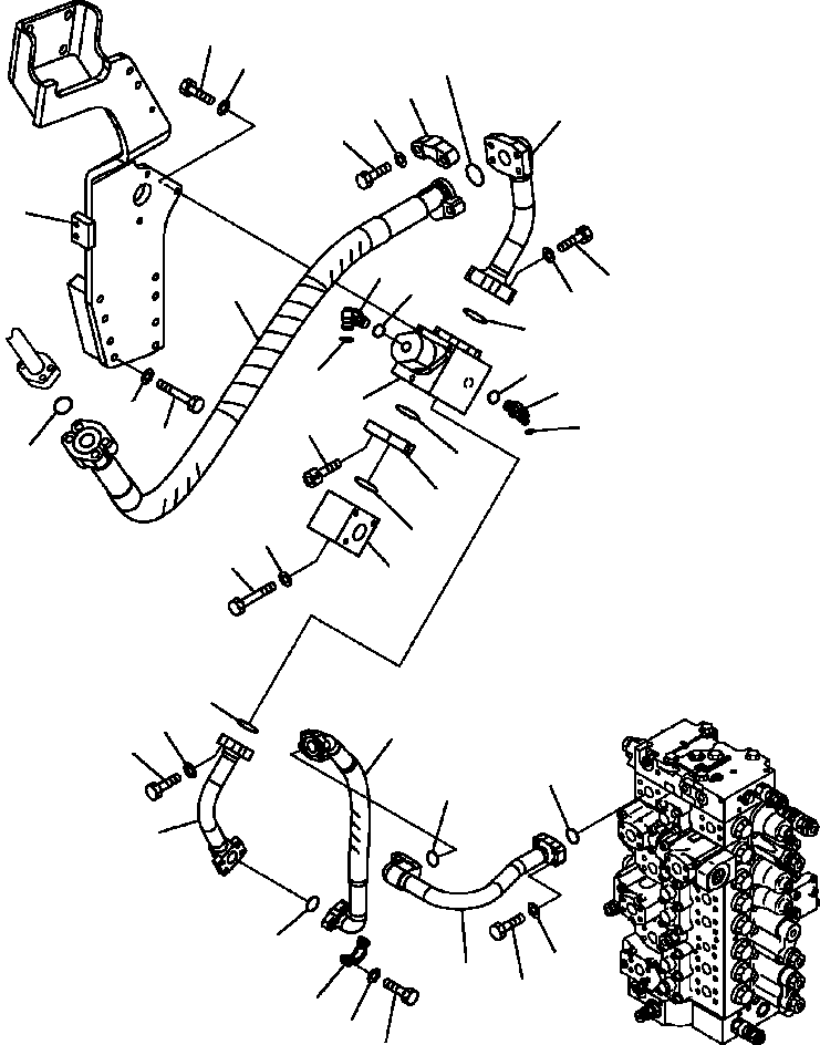 Excavators Komatsu / PC300HD-7L S/N A85001-UP(PC300HD7) / H1270-02A0 HYDRAULIC PIPING MAIN RIGHT HAND ATTACHMENT LINES(H-165 : H1270-02A0)