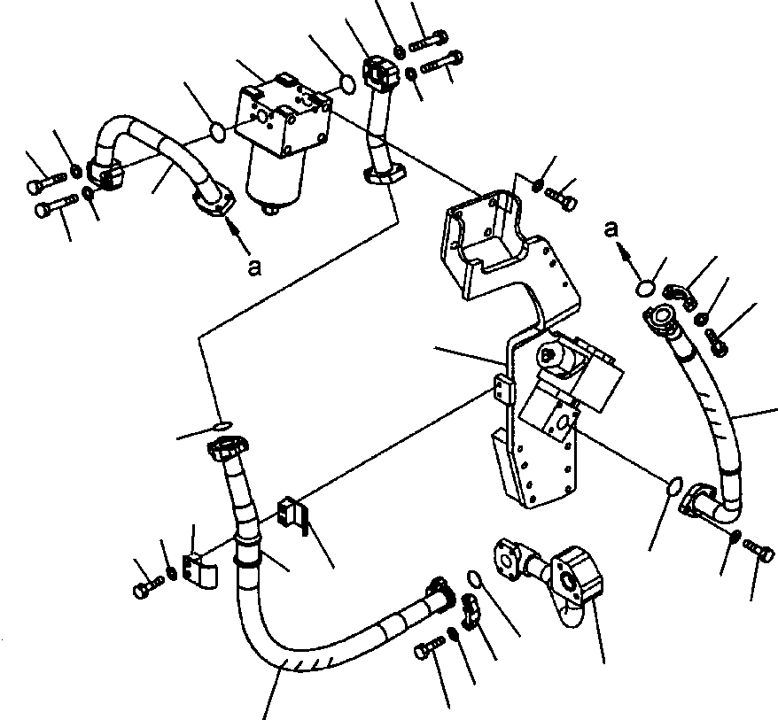 Excavators Komatsu / PC300HD-7L S/N A85001-UP(PC300HD7) / H1270-03A0 HYDRAULIC PIPING ATTACHMENT RETURN LINES - 1 ACTUATOR(H-169 : H1270-03A0)