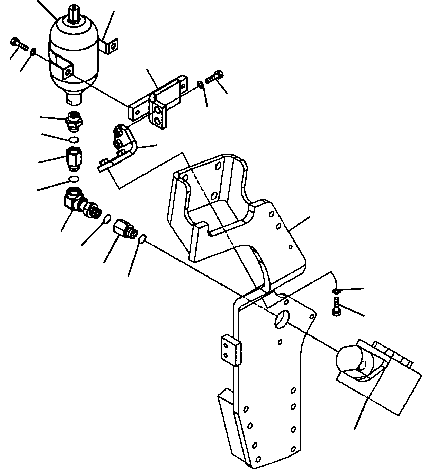 Excavators Komatsu / PC300HD-7L S/N A85001-UP(PC300HD7) / H1270-04A0 HYDRAULIC PIPING ACCUMULATOR LOWER ATTACHMENTS - 1 ACTUATOR(H-171 : H1270-04A0)