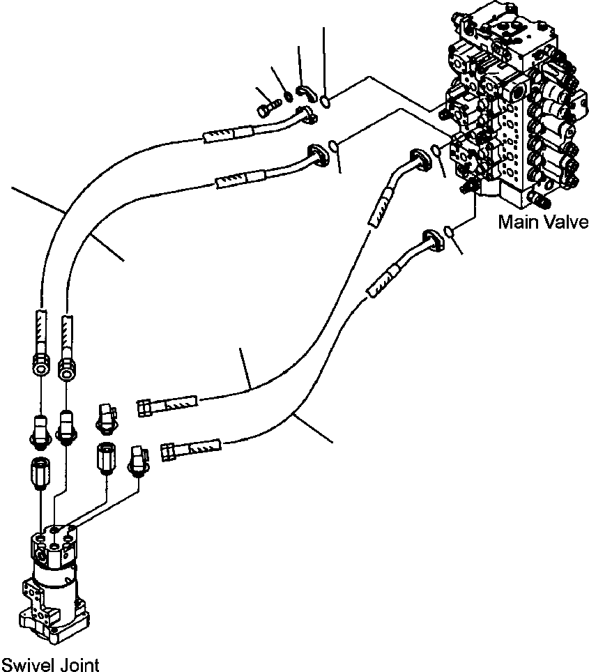 Excavators Komatsu / PC300HD-7L S/N A85001-UP(PC300HD7) / H1310-01A0 HYDRAULIC PIPING TRAVEL LINES(H-175 : H1310-01A0)