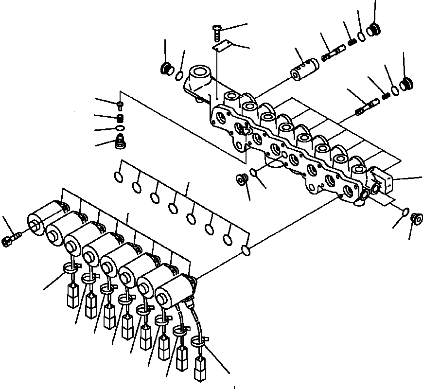 Excavators Komatsu / PC300HD-7L S/N A85001-UP(PC300HD7) / H1831-04A0 PPC SOLENOID VALVE ADDITIONAL SERVICE VALVE BLOCK(H-189 : H1831-04A0)