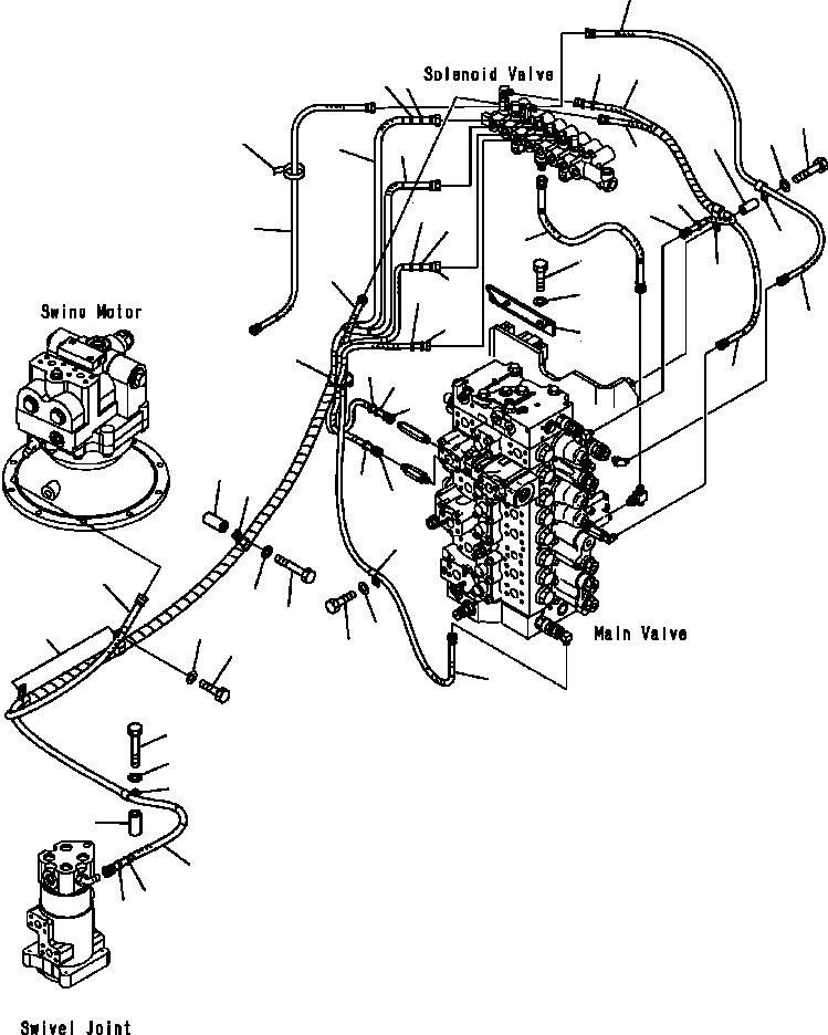 Excavators Komatsu / PC300HD-7L S/N A85001-UP(PC300HD7) / H1831-05A1 SOLENOID VALVE HOSE AND BRACKET - 1 ACTUATOR(H-193 : H1831-05A1)