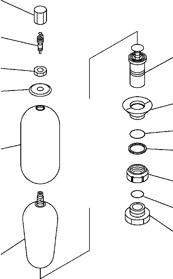 Excavators Komatsu / PC300HD-7L S/N A85001-UP(PC300HD7) / H1831-06A0 ACCUMULATOR HYDRAULIC BLADDER(H-197 : H1831-06A0)