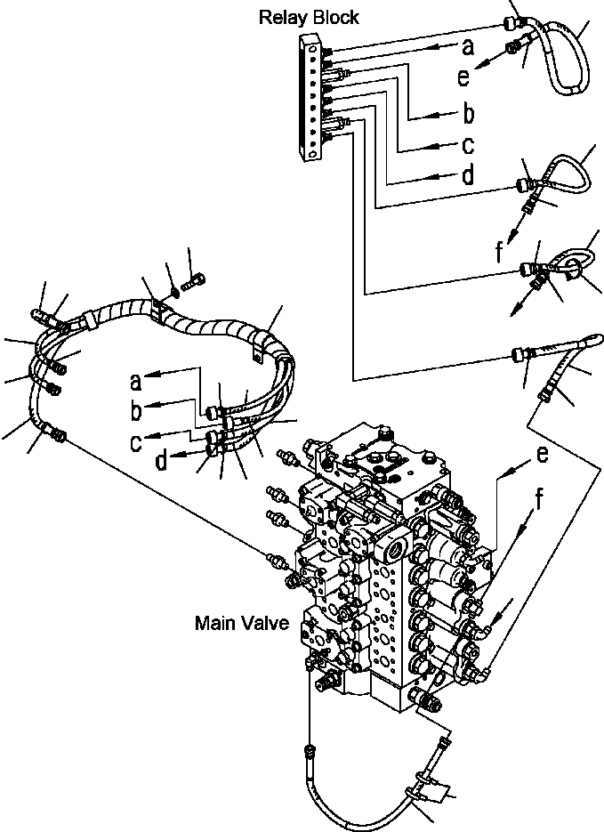 Excavators Komatsu / PC300HD-7L S/N A85001-UP(PC300HD7) / H1840-01A0 HYDRAULIC PIPING PPC MAIN LINE - HOSE(H-209 : H1840-01A0)