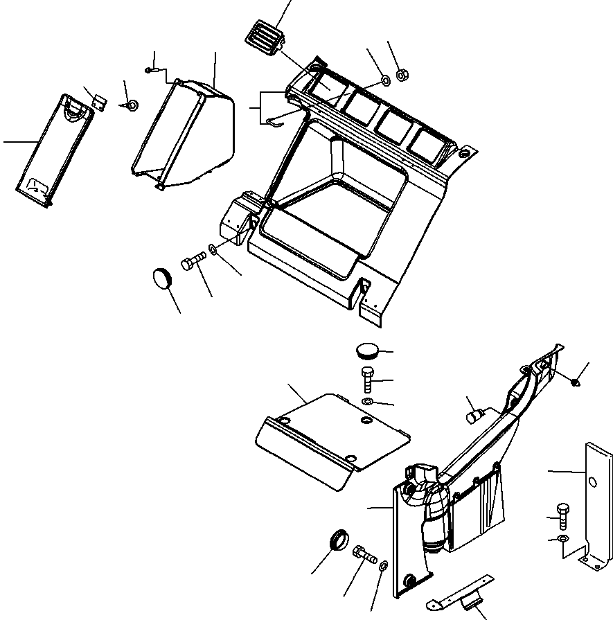 Excavators Komatsu / PC300HD-7L S/N A85001-UP(PC300HD7) / K0180-01A1 SEAT REAR COVER MACHINE WITH 12V POWER SOURCE S/N  A85001-A85047(K-009 : K0180-01A1)