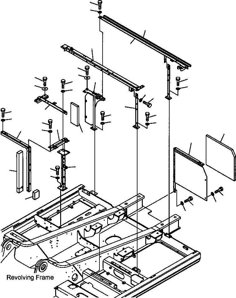 Excavators Komatsu / PC300HD-7L S/N A85001-UP(PC300HD7) / M1120-01A0 FRAME MACHINE CAB(M-003 : M1120-01A0)