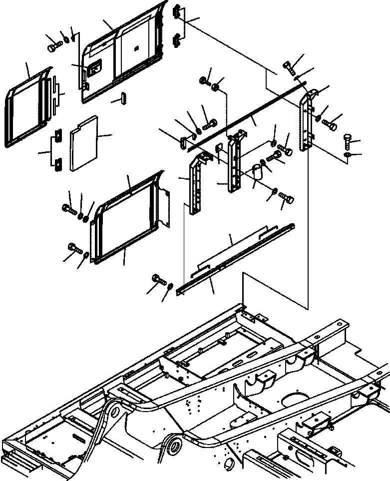 Excavators Komatsu / PC300HD-7L S/N A85001-UP(PC300HD7) / M1140-02A1 RIGHT SIDE DOOR MACHINE CAB - WITH HOLE S/N  A85015-(M-023 : M1140-02A1)
