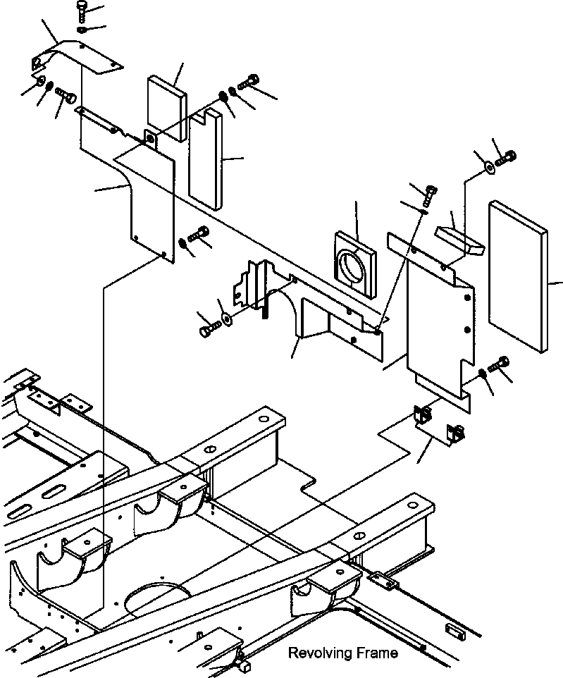 Excavators Komatsu / PC300HD-7L S/N A85001-UP(PC300HD7) / M1150-01A0 PARTITION - ENGINE ROOM FRONT MACHINE CAB(M-027 : M1150-01A0)