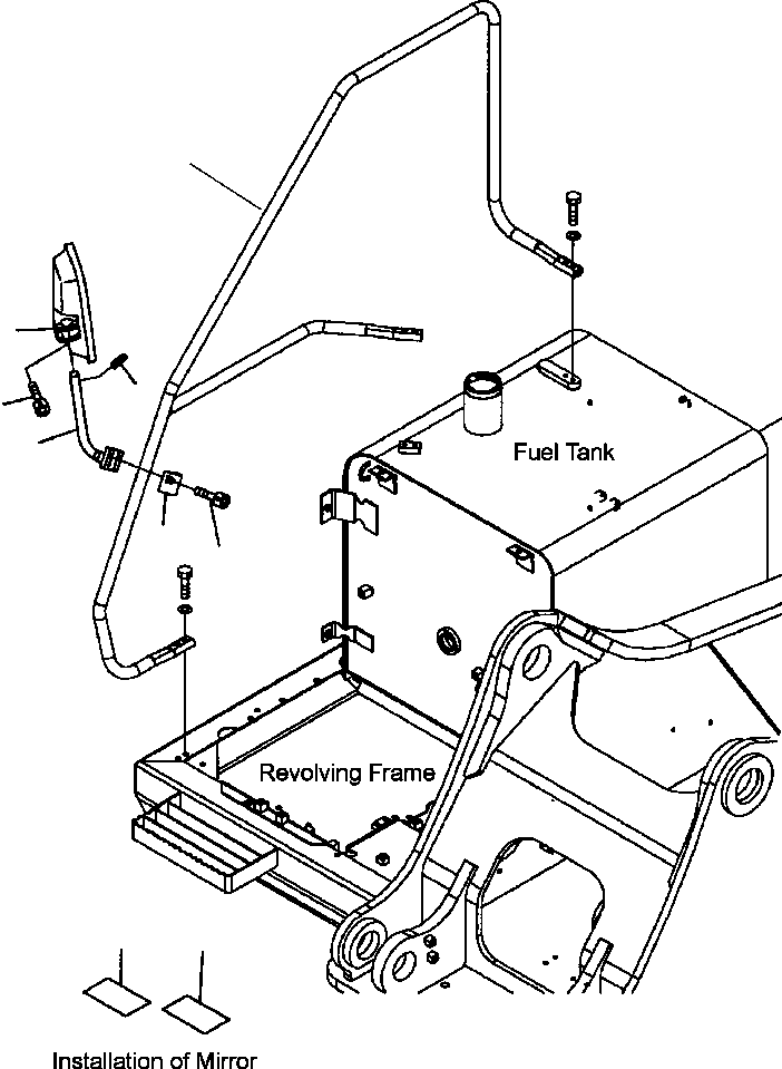 Excavators Komatsu / PC300HD-7L S/N A85001-UP(PC300HD7) / M1420-01A0 REAR VIEW MIRROR RIGHT HAND(M-047 : M1420-01A0)