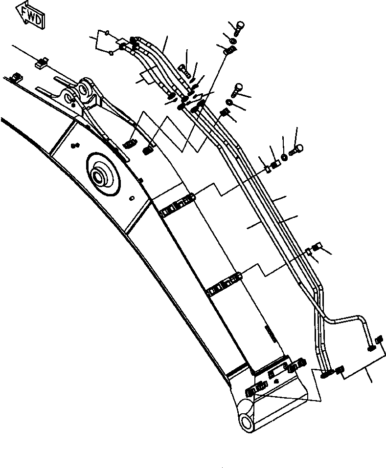 Excavators Komatsu / PC300HD-7L S/N A85001-UP(PC300HD7) / T1110-02A0 BOOM ARM CYLINDER LINE(T-007 : T1110-02A0)