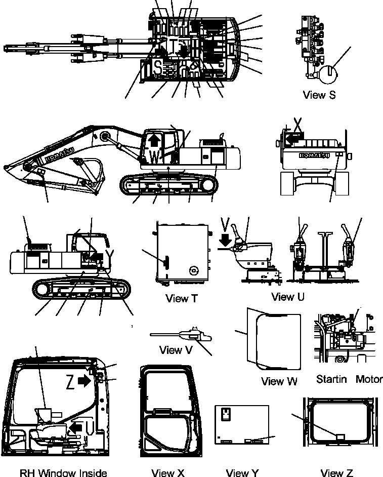 Excavators Komatsu / PC300HD-7L S/N A85001-UP(PC300HD7) / U0100-02A1 DECAL AND PLATE HEAVY DUTY S/N  A85048-(U-003 : U0100-02A1)