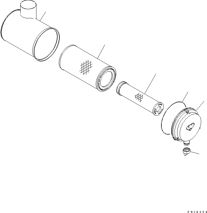 Excavators Komatsu / PC300LL-7L S/N A85001-UP(PC300L1E) / AIR CLEANER (FILTER ELEMENT)(030030 : B0200-02A0)