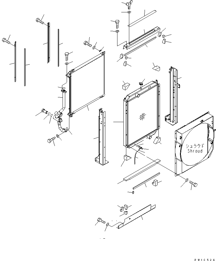 Excavators Komatsu / PC300LL-7L S/N A85001-UP(PC300L1E) / COOLING (RADIATOR) (WITH AIR CONDITIONER)(060010 : C0100-01A0)