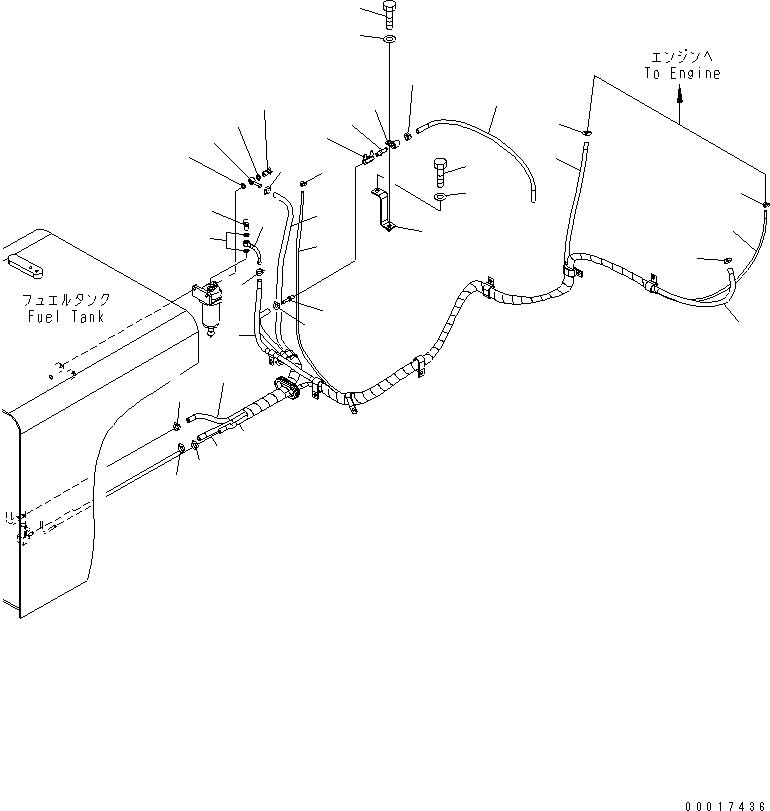 Excavators Komatsu / PC300LL-7L S/N A85001-UP(PC300L1E) / FUEL LINES(090040 : D0200-01A0)