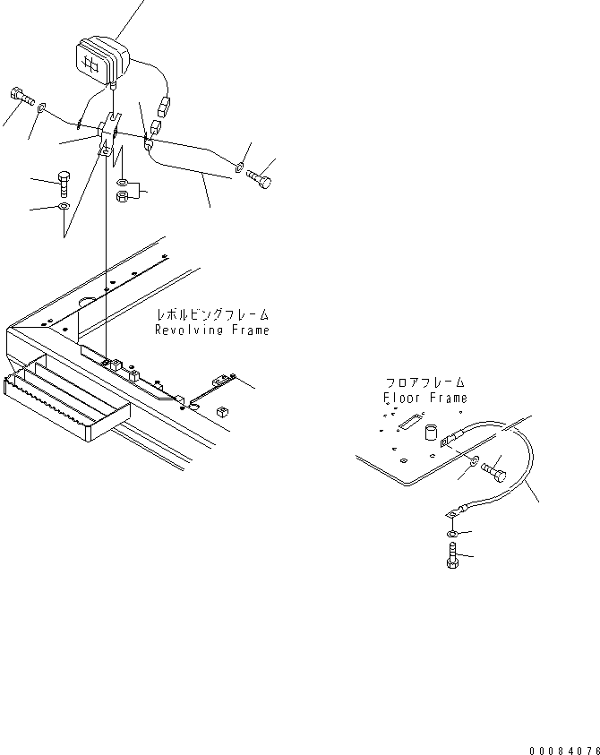 Komatsu parts book diagram for PC300LL-7L S/N A85001-UP: WIRING (FRONT WORKING LAMP)