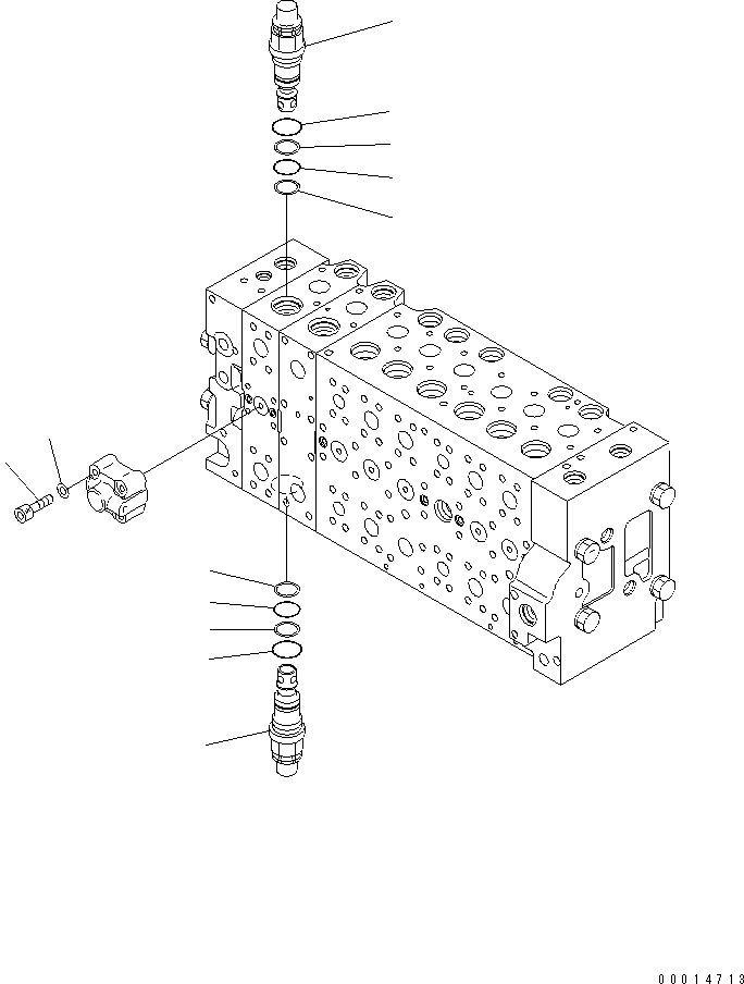 Komatsu parts book diagram for PC300LL-7L S/N A85001-UP: MAIN VALVE (VALVE SPOOL) (8TH) (SUCTION AND SAFETY VALVE) (WITH 1 ACTUATOR)