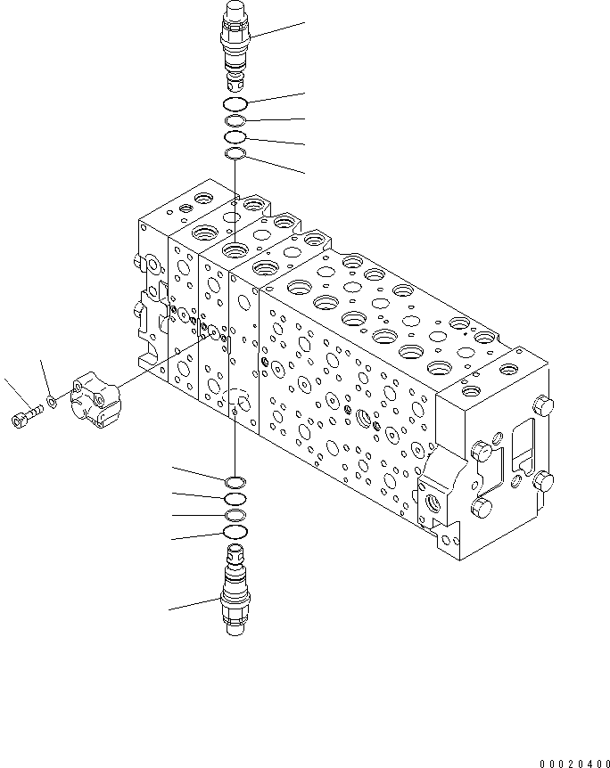 Komatsu parts book diagram for PC300LL-7L S/N A85001-UP: MAIN VALVE (VALVE SPOOL) (8TH) (SUCTION AND SAFETY VALVE) (WITH 2 ACTUATOR)