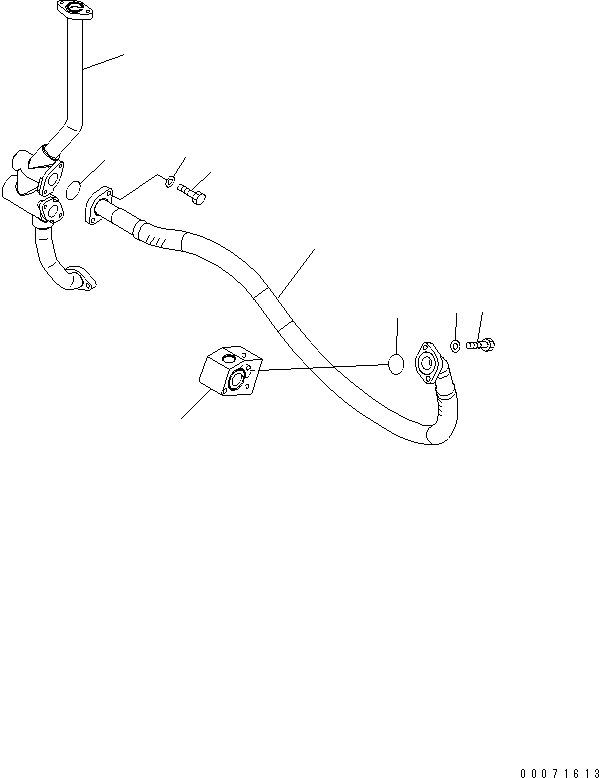 Komatsu parts book diagram for PC300LL-7L S/N A85001-UP: HYDRAULIC PIPING (OIL COOLER LINE)