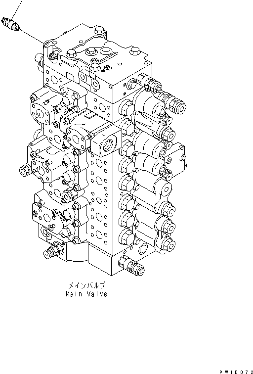 Komatsu parts book diagram for PC300LL-7L S/N A85001-UP: HYDRAULIC PIPING (RELIEF VALVE 220 KG/CM2) (1 ACTUATOR)