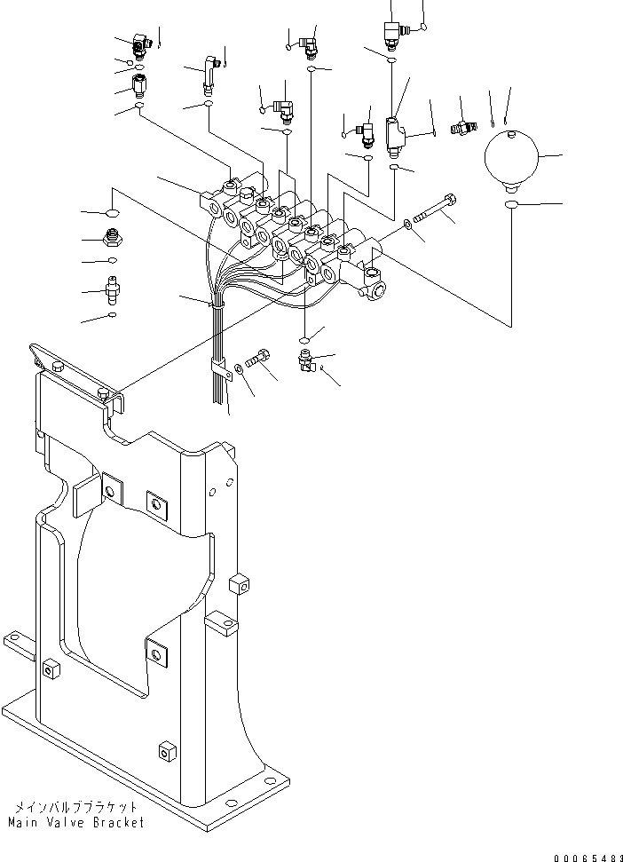 Komatsu parts book diagram for PC300LL-7L S/N A85001-UP: HYDRAULIC PIPING (SOLENOID VALVE) (STANDARD)