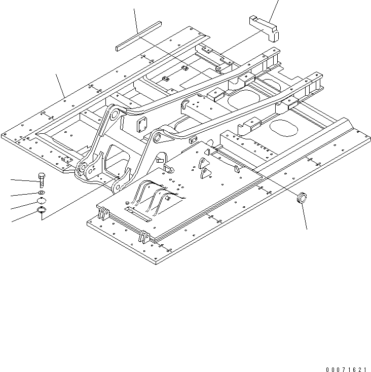Excavators Komatsu / PC300LL-7L S/N A85001-UP(PC300L1E) / REVOLVING FRAME (ADDITIONAL FUEL TANK AND COUNTERWEIGHT) (COVER AND GASKET)(180030 : J1110-03A0)