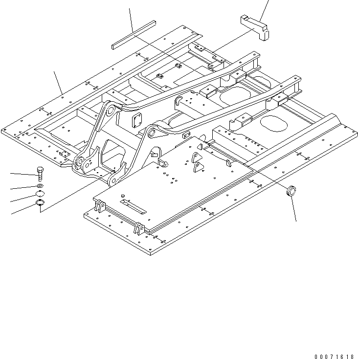 Excavators Komatsu / PC300LL-7L S/N A85001-UP(PC300L1E) / REVOLVING FRAME (STANDARD) (CABLESS) (COVERS AND GASKET)(180040 : J1110-04A0)