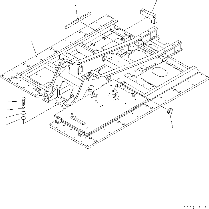 Excavators Komatsu / PC300LL-7L S/N A85001-UP(PC300L1E) / REVOLVING FRAME (ADDITIONAL FUEL) (CABLESS) (COVERS AND GASKET)(180060 : J1110-06A0)