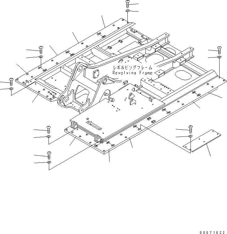 Excavators Komatsu / PC300LL-7L S/N A85001-UP(PC300L1E) / REVOLVING FRAME (WALKWAY NON-SKID PLATES)(180070 : J1110-07A0)