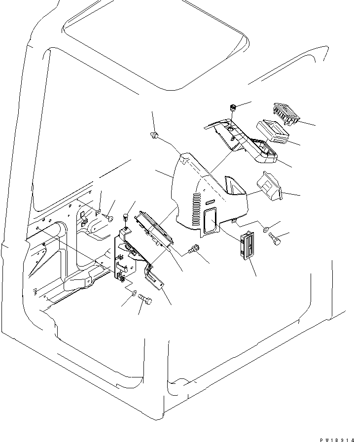 Komatsu parts book diagram for PC300LL-7L S/N A85001-UP: OPERATOR'S CAB (MONITOR SYSTEM)