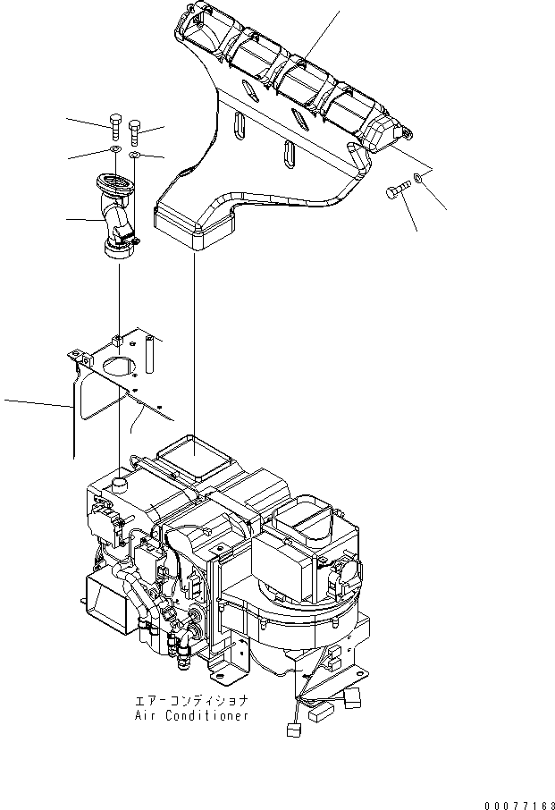 Excavators Komatsu / PC300LL-7L S/N A85001-UP(PC300L1E) / AIR CONDITIONER (REAR DUCT)(210330 : K0700-03A0)