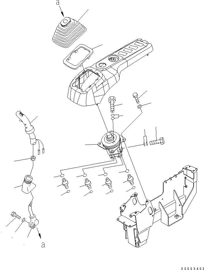 Excavators Komatsu / PC300LL-7L S/N A85001-UP(PC300L1E) / FLOOR FRAME (LEVER AND VALVE) (R.H.)(210530 : K1110-13A1)
