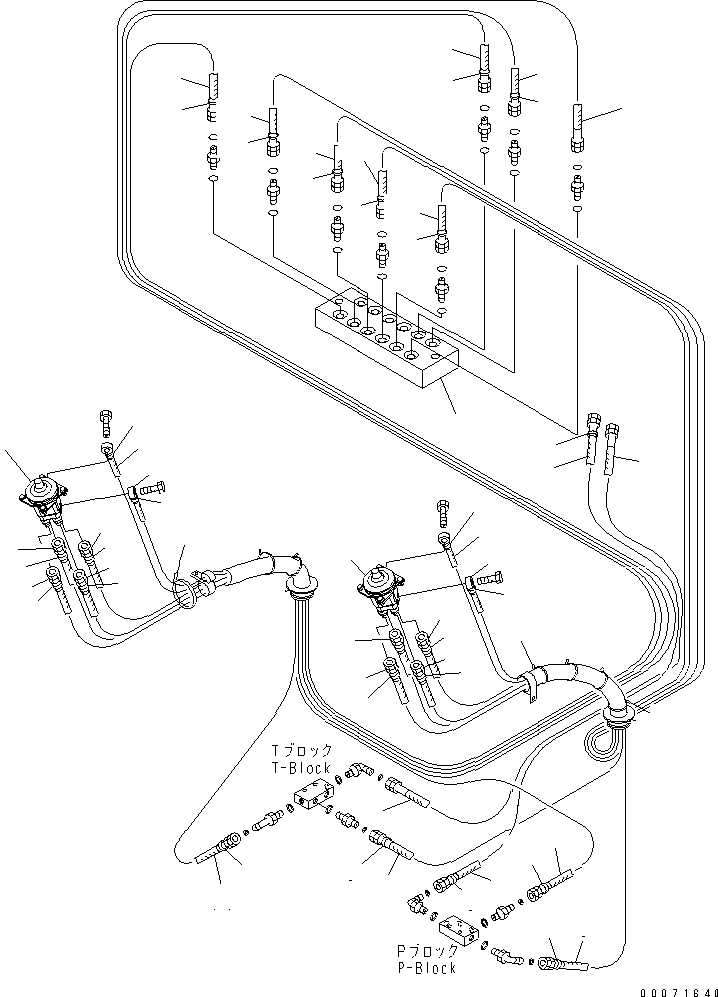 Excavators Komatsu / PC300LL-7L S/N A85001-UP(PC300L1E) / FLOOR FRAME (PILOT VALVE TO MANIFOLD BLOCK) (48/60 INCH RISER)(210650 : K1110-19B0)