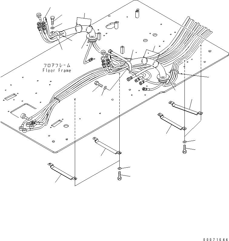Excavators Komatsu / PC300LL-7L S/N A85001-UP(PC300L1E) / FLOOR FRAME (PPC LINE MOUNTING)(210710 : K1110-20A0)